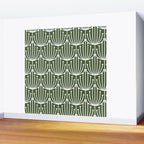 Retro Art, Floral Prints, Dark Green and White Wall Mural Gallery Image 2