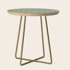 Retro Art, Floral Prints, Dark Green and White Side Table Gallery Image 1