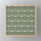 Retro Art, Floral Prints, Dark Green and White Mini Art Print Gallery Image 1