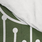 Retro Art, Floral Prints, Dark Green and White Comforter Gallery Image 4