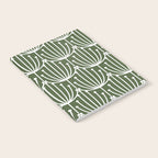 Retro Art, Floral Prints, Dark Green and White Notebook Gallery Image 2