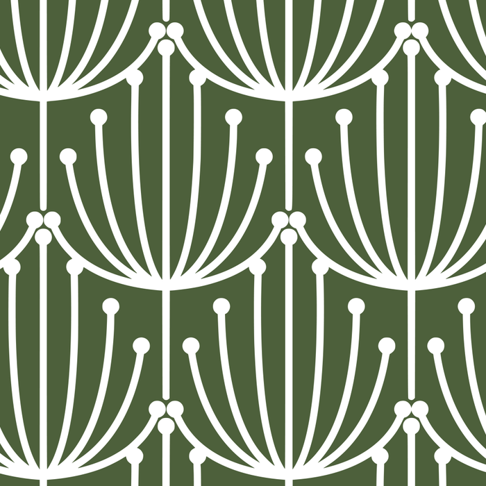 Retro Art, Floral Prints, Dark Green and White Coffee Mug Gallery Image 2