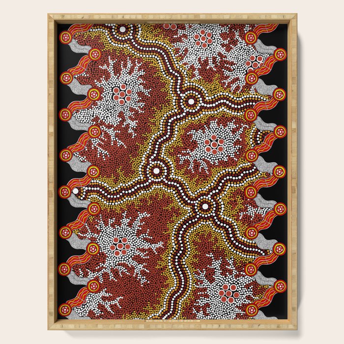 Aboriginal Art Authentic â Mountains Serving Tray Gallery Image 1