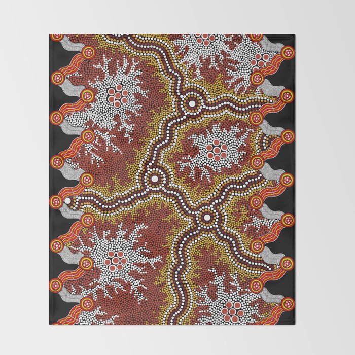 Aboriginal Art Authentic â Mountains Throw Blanket Gallery Image 2