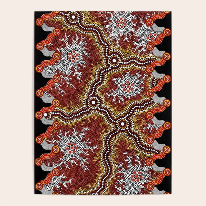 Aboriginal Art Authentic â Mountains Poster Gallery Image 4