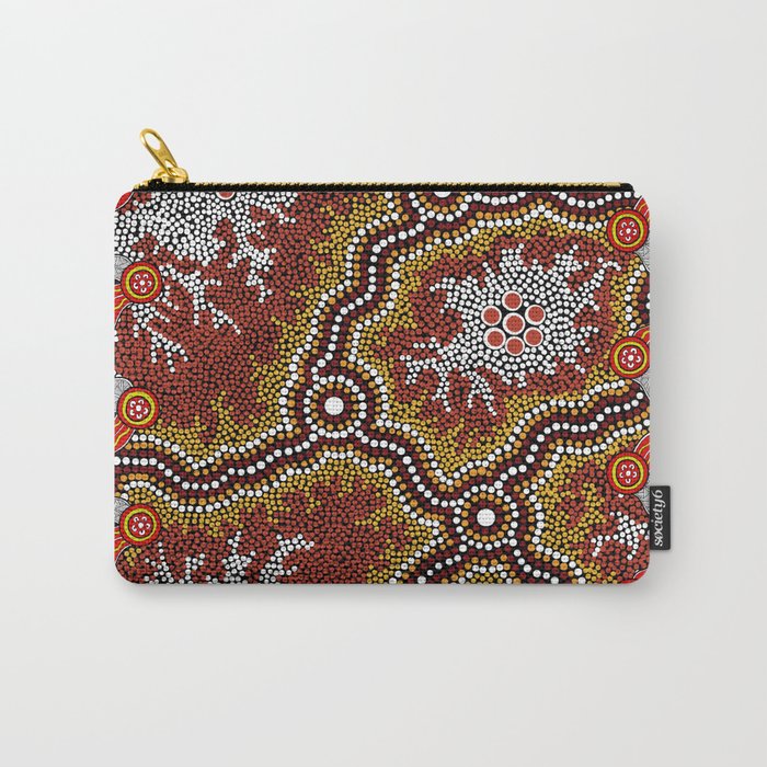 Aboriginal Art Authentic â Mountains Carry All Pouch Gallery Image 1