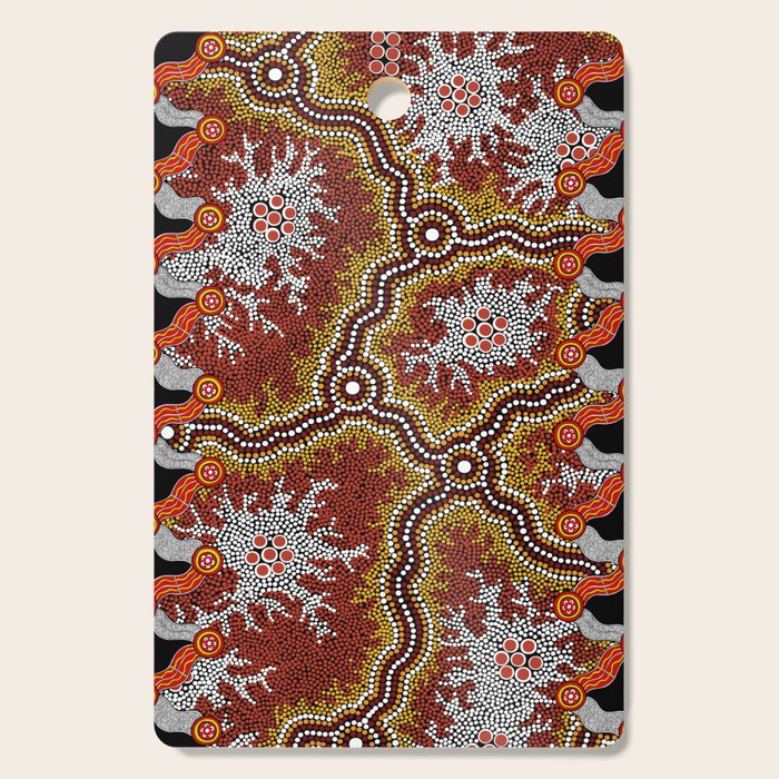 Aboriginal Art Authentic â Mountains Cutting Board Gallery Image 1