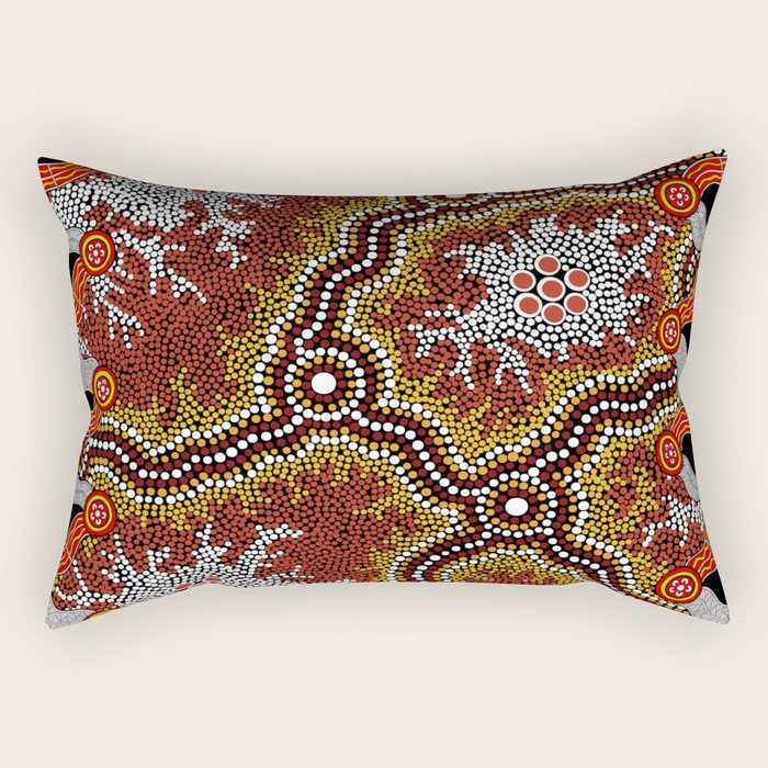 Aboriginal Art Authentic â Mountains Rectangular Pillow Gallery Image 1