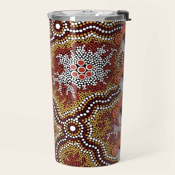 Aboriginal Art Authentic â Mountains Travel Mug Gallery Image 2
