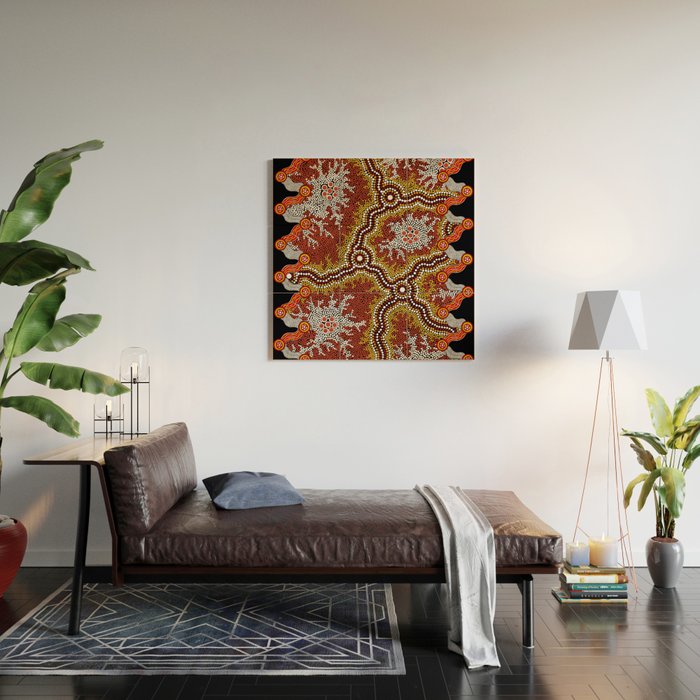 Aboriginal Art Authentic â Mountains Wood Wall Art Gallery Image 2