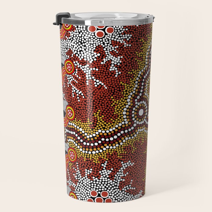 Aboriginal Art Authentic â Mountains Travel Mug Gallery Image 3