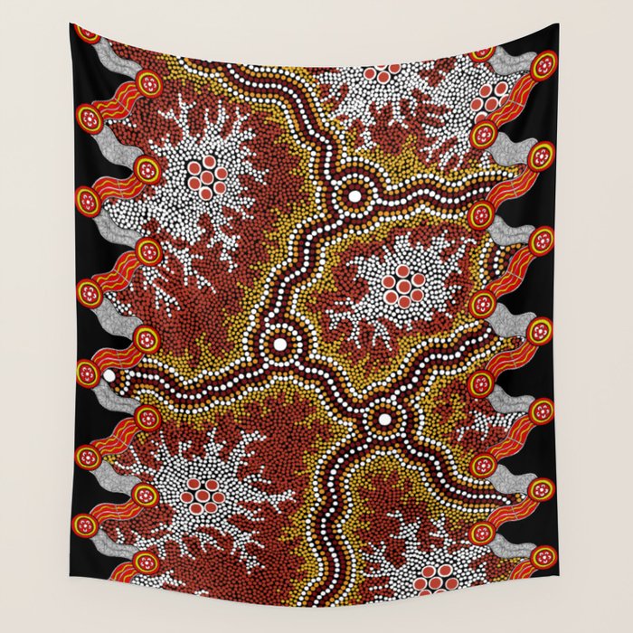 Aboriginal Art Authentic â Mountains Wall Tapestry Gallery Image 1