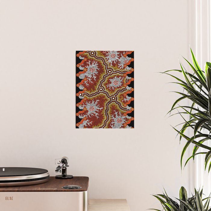 Aboriginal Art Authentic â Mountains Poster Gallery Image 2