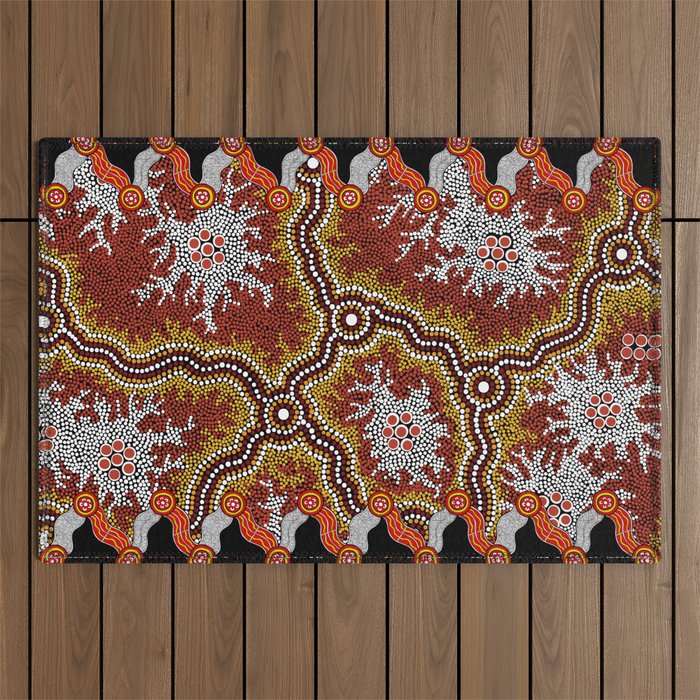 Aboriginal Art Authentic â Mountains Outdoor Rug Gallery Image 1