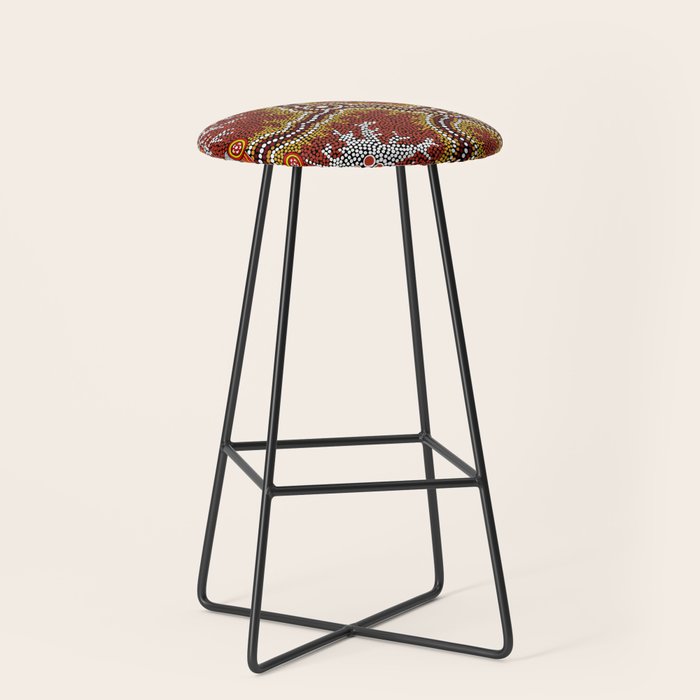 Aboriginal Art Authentic â Mountains Stool Gallery Image 1