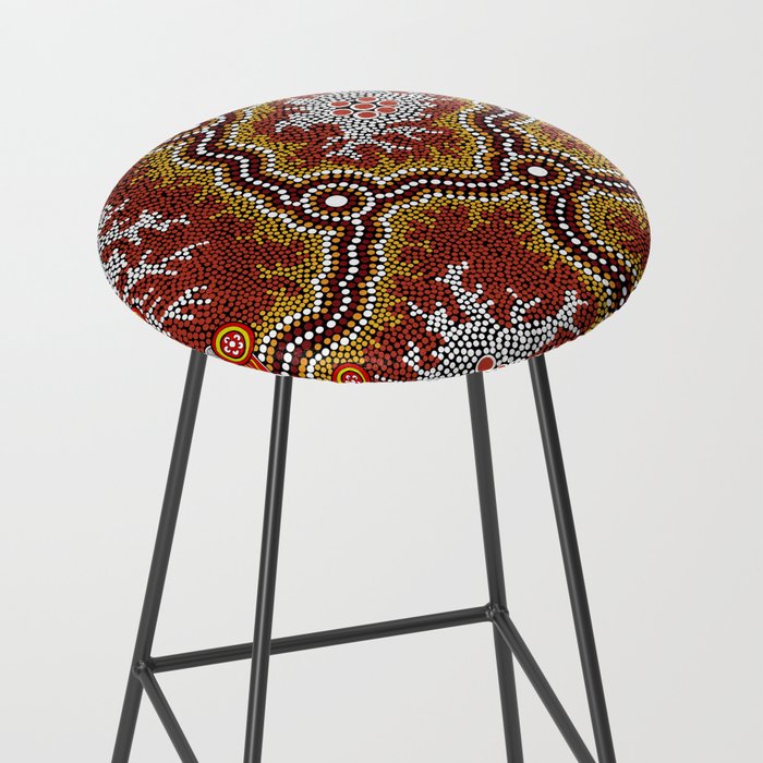 Aboriginal Art Authentic â Mountains Stool Gallery Image 2