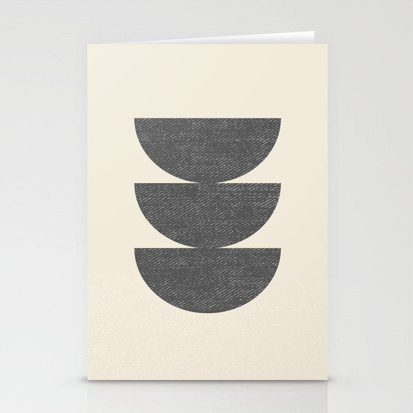 Half Circle 3 - Grey Stationery Card Gallery Image 1