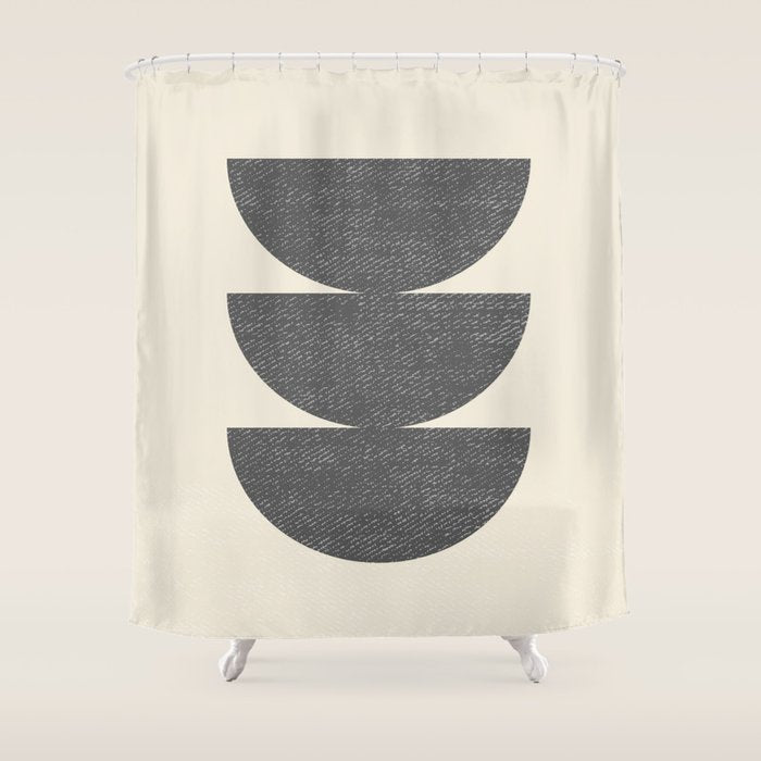 Half Circle 3 - Grey Shower Curtain Gallery Image 1