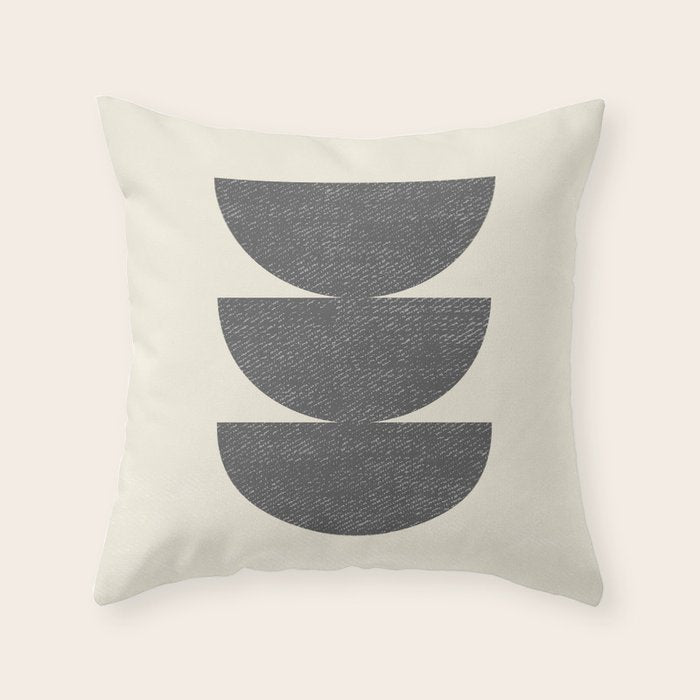 Half Circle 3 - Grey Throw Pillow Gallery Image 6