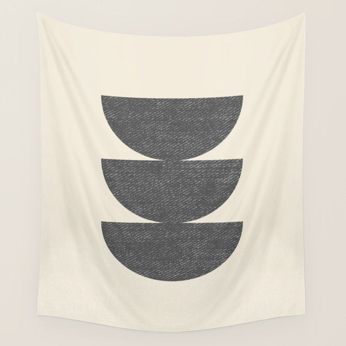 Half Circle 3 - Grey Wall Tapestry Gallery Image 4