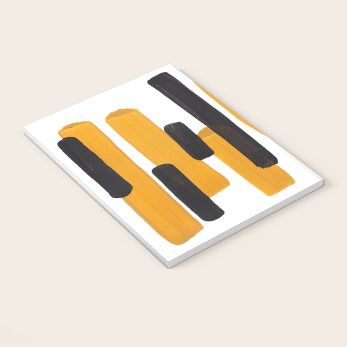 Mid Century Abstract Black & Yellow Fun Pattern Mustard Striped Primitive Stripes Notebook Gallery Image 3