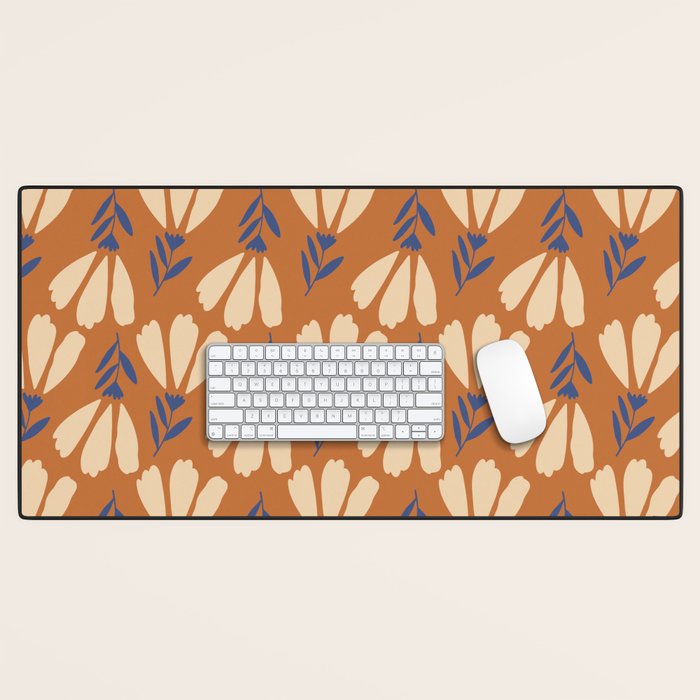 Winter Flower Pattern Desk Mat Gallery Image 1