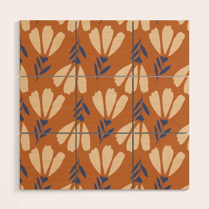 Winter Flower Pattern Wood Wall Art Gallery Image 1