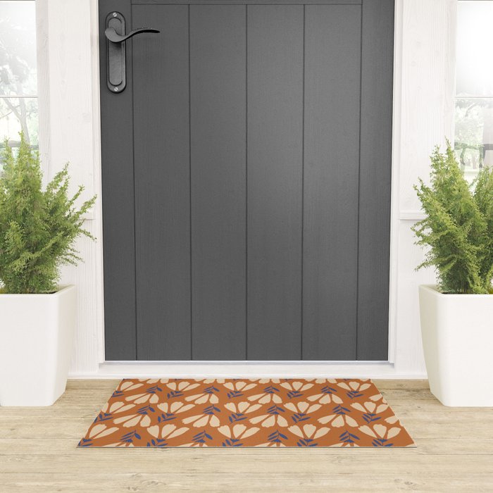 Winter Flower Pattern Welcome Mat Gallery Image 3