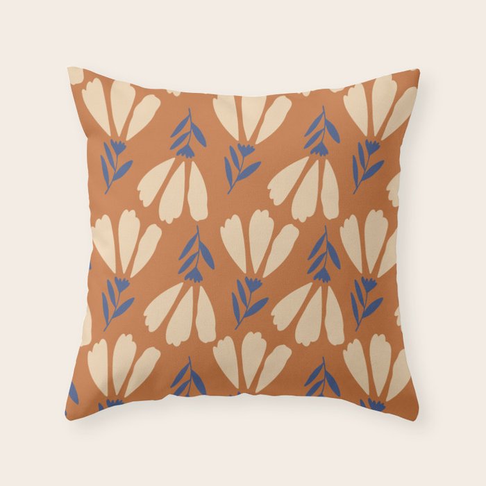 Winter Flower Pattern Throw Pillow Gallery Image 1