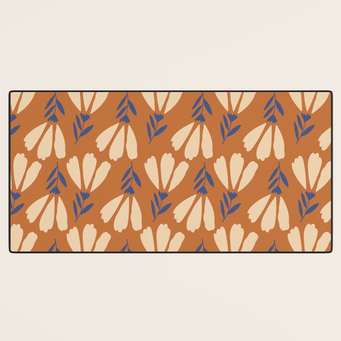 Winter Flower Pattern Desk Mat Gallery Image 3