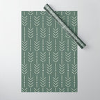 Arrow Lines Pattern in Forest Sage Green 2 Wrapping Paper Gallery Image 1