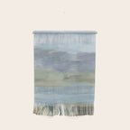 Summer at the Lake I - Sky Gray Blue Sage Green Abstract Wall Art, Painting Art Nature Modern Wall Hanging Gallery Image 1