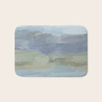 Summer at the Lake I - Sky Gray Blue Sage Green Abstract Wall Art, Painting Art Nature Modern Bath Mat Gallery Image 1