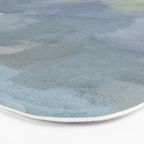 Summer at the Lake I - Sky Gray Blue Sage Green Abstract Wall Art, Painting Art Nature Modern Bath Mat Gallery Image 3