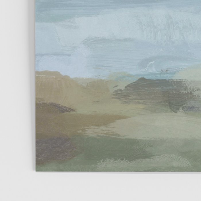 Summer at the Lake I - Sky Gray Blue Sage Green Abstract Wall Art, Painting Art Nature Modern Poster Gallery Image 3