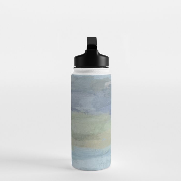 Summer at the Lake I - Sky Gray Blue Sage Green Abstract Wall Art, Painting Art Nature Modern Water Bottle Gallery Image 3