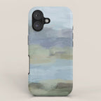 Summer at the Lake I - Sky Gray Blue Sage Green Abstract Wall Art, Painting Art Nature Modern iPhone Case Gallery Image 1