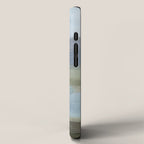 Summer at the Lake I - Sky Gray Blue Sage Green Abstract Wall Art, Painting Art Nature Modern iPhone Case Gallery Image 2