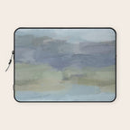 Summer at the Lake I - Sky Gray Blue Sage Green Abstract Wall Art, Painting Art Nature Modern Laptop Sleeve Gallery Image 1