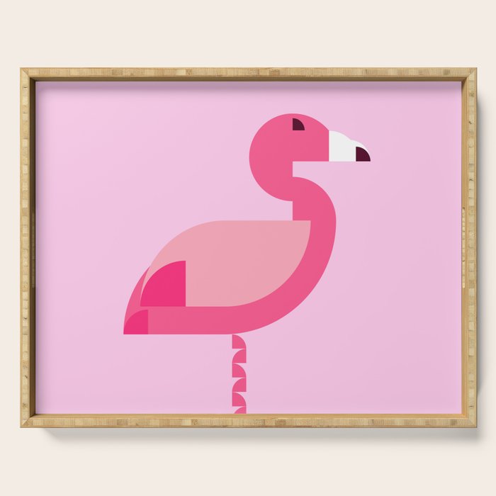 Geometric flamingo Serving Tray Gallery Image 1