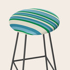 Classic Stripes XXVII - Beachy Blue and Green Stool Gallery Image 2
