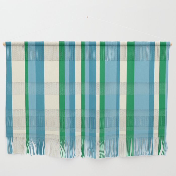 Classic Stripes XXVII - Beachy Blue and Green Wall Hanging Gallery Image 1