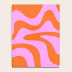 Retro Liquid Swirl Abstract Pattern in Hot Pink and Red-Orange Notebook Gallery Image 4