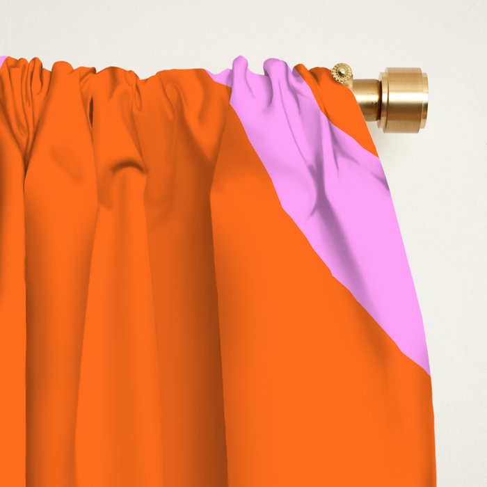 Retro Liquid Swirl Abstract Pattern in Hot Pink and Red-Orange Window Curtain Gallery Image 2