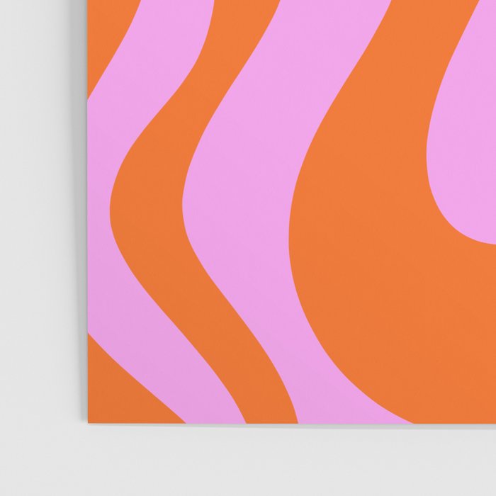 Retro Liquid Swirl Abstract Pattern in Hot Pink and Red-Orange Poster Gallery Image 3