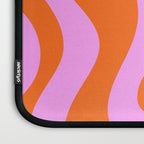 Retro Liquid Swirl Abstract Pattern in Hot Pink and Red-Orange Laptop Sleeve Gallery Image 3