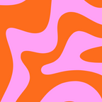 Retro Liquid Swirl Abstract Pattern in Hot Pink and Red-Orange Coffee Mug Gallery Image 2