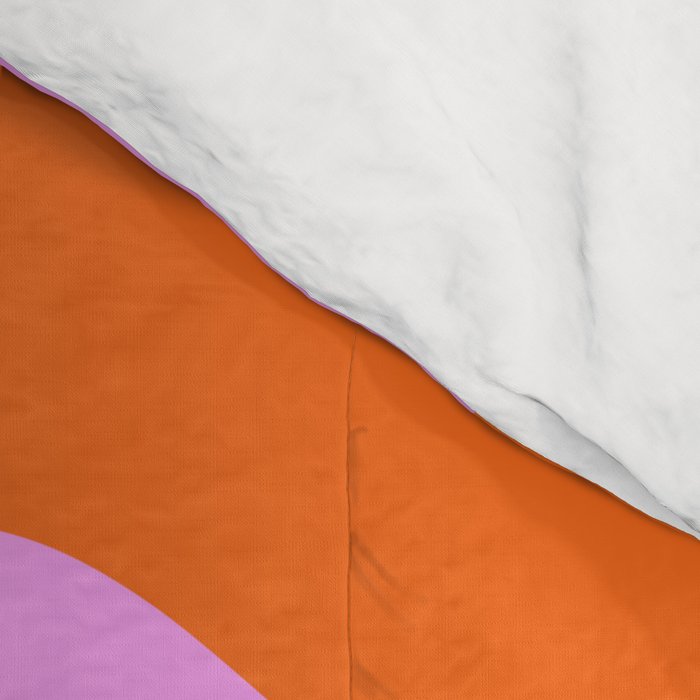 Retro Liquid Swirl Abstract Pattern in Hot Pink and Red-Orange Comforter Gallery Image 4