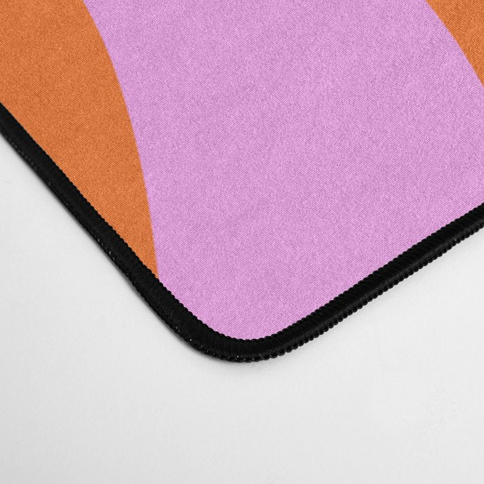 Retro Liquid Swirl Abstract Pattern in Hot Pink and Red-Orange Desk Mat Gallery Image 4