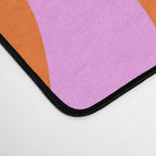 Retro Liquid Swirl Abstract Pattern in Hot Pink and Red-Orange Desk Mat Gallery Image 4
